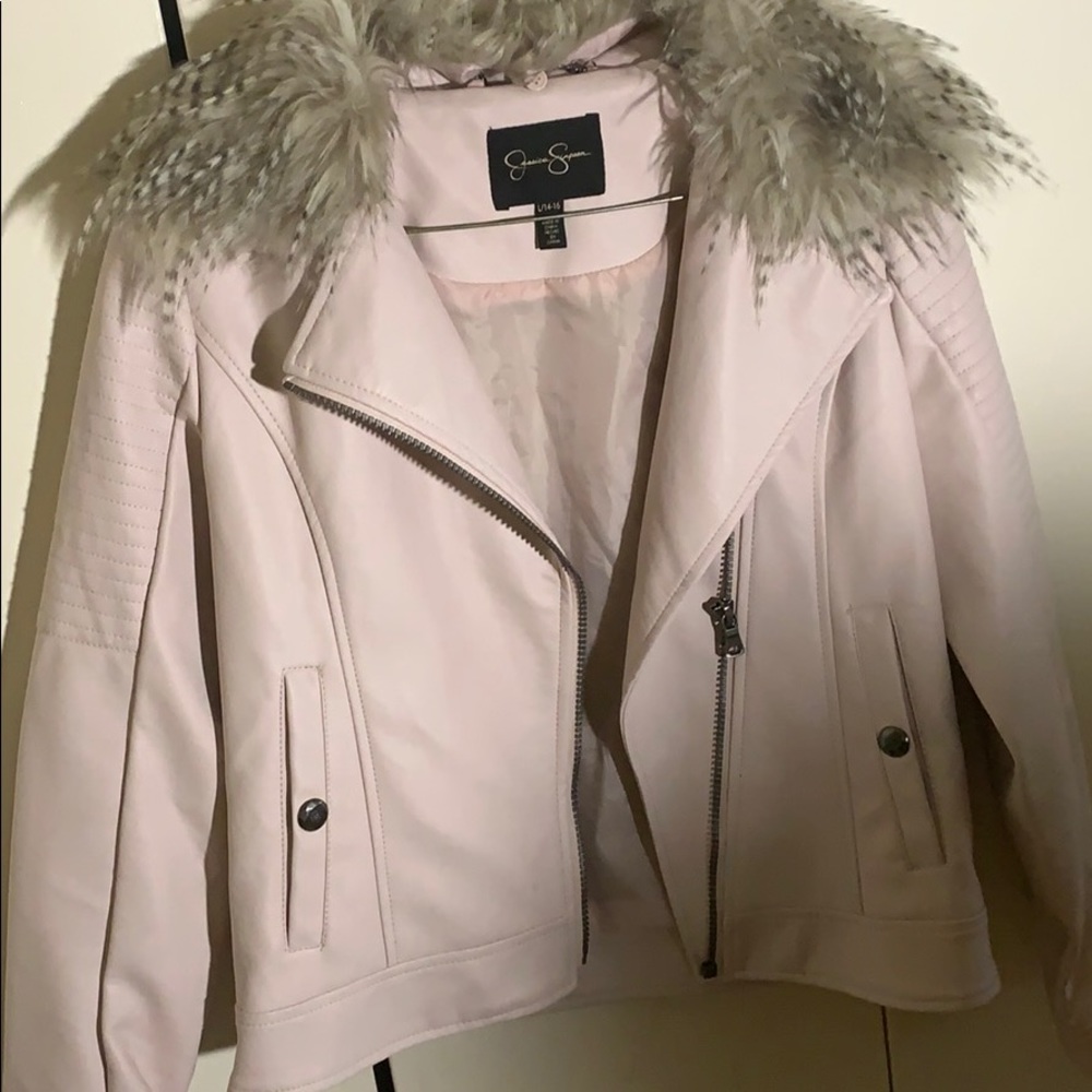 A Jessica Simpson Leather jacket (pastel pink)